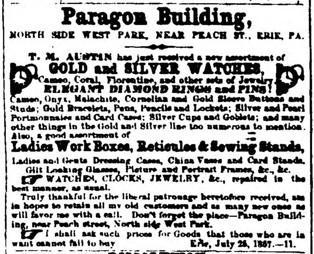 3. Ad 8 1 1857 Erie Weekly Observer