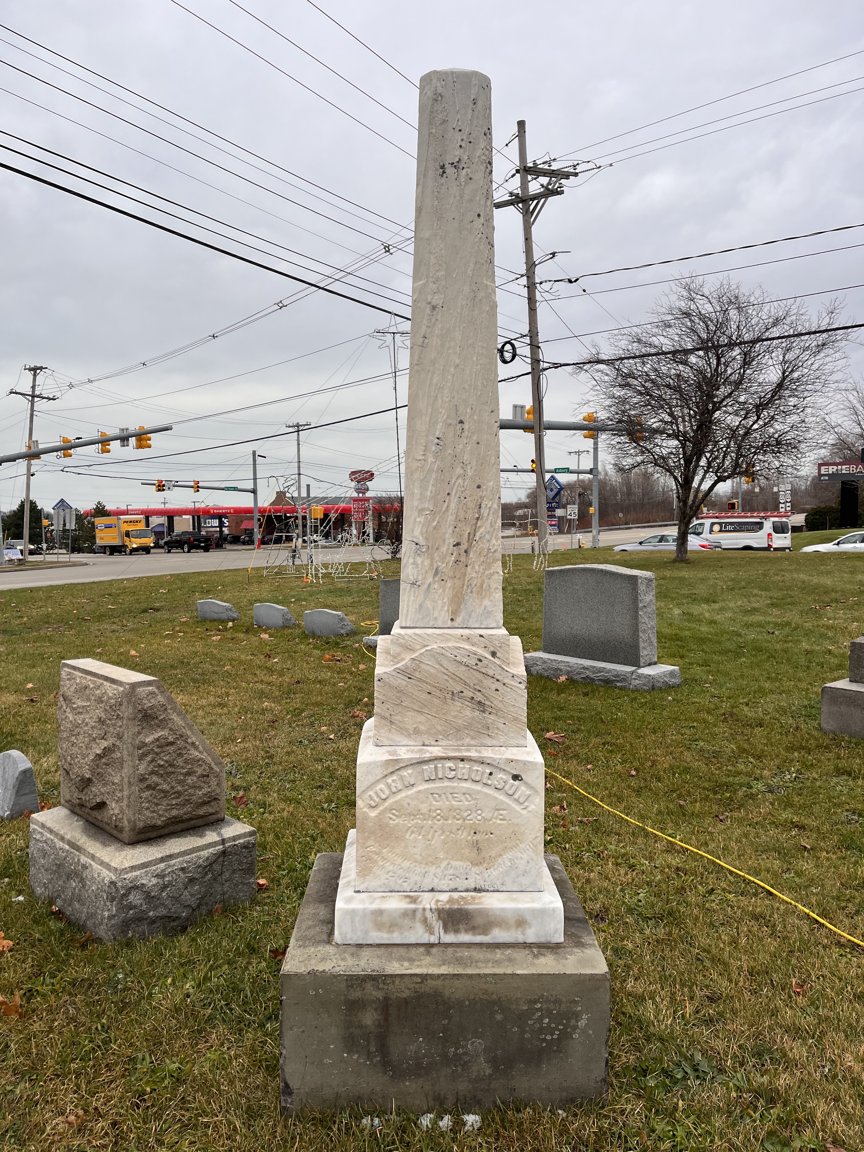 6. John and Isabella Nicholson monument in Asbury UM Church Cemetery